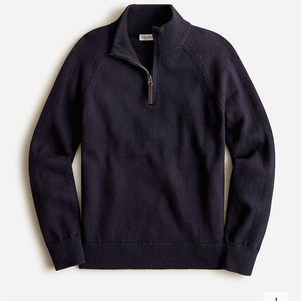 JCrew / Crewcuts boys cotton-cashmere half zip sweater. Size 6-7, Navy.